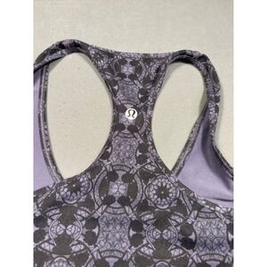 Lululemon Racerback Tank Top Purple Black Geometric Mandala Print Yoga Athletic
